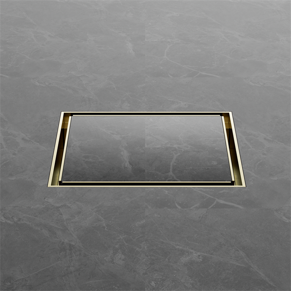 Nero Tile Insert Floor Waste (50mm/100mm Outlet Options) - Brushed Gold