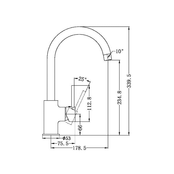 Dolce Gooseneck Sink Mixer - Brushed Nickel