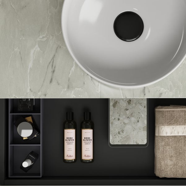 Aulic Moreno 900mm Vanity Unit with Flat Stone Top (various options)