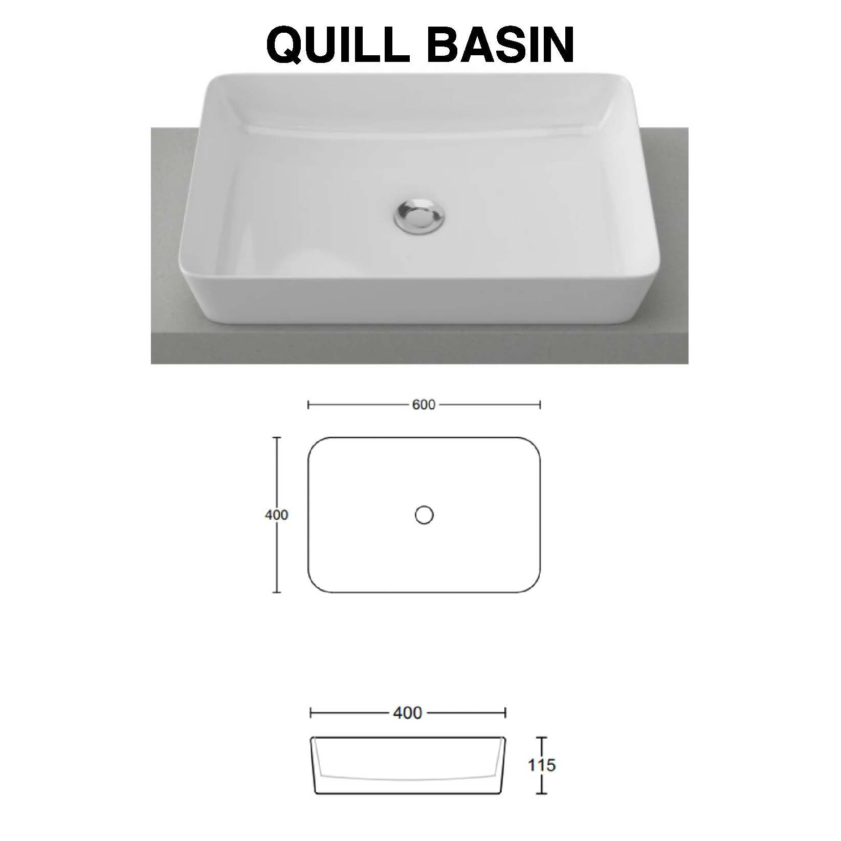 Bargo 900mm Wall hung Vanity Centre Above Counter Basin SilkSurface Top