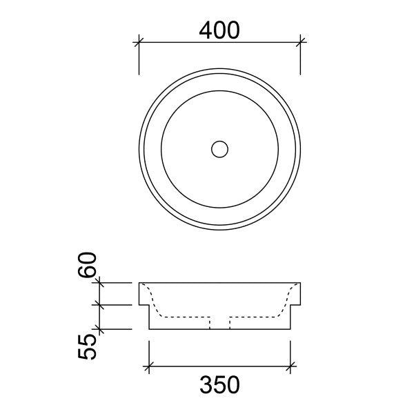 Timberline Radius Inset Counter Basin, Various Colours