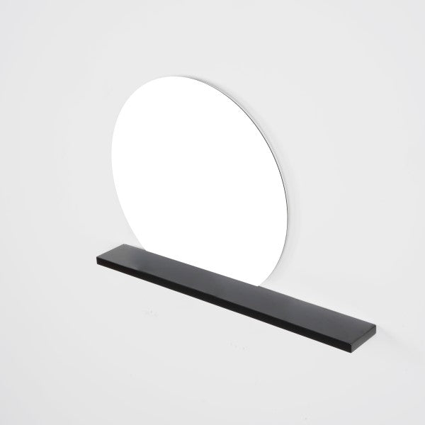 Rising Moon Mirror & Matte Black Shelf