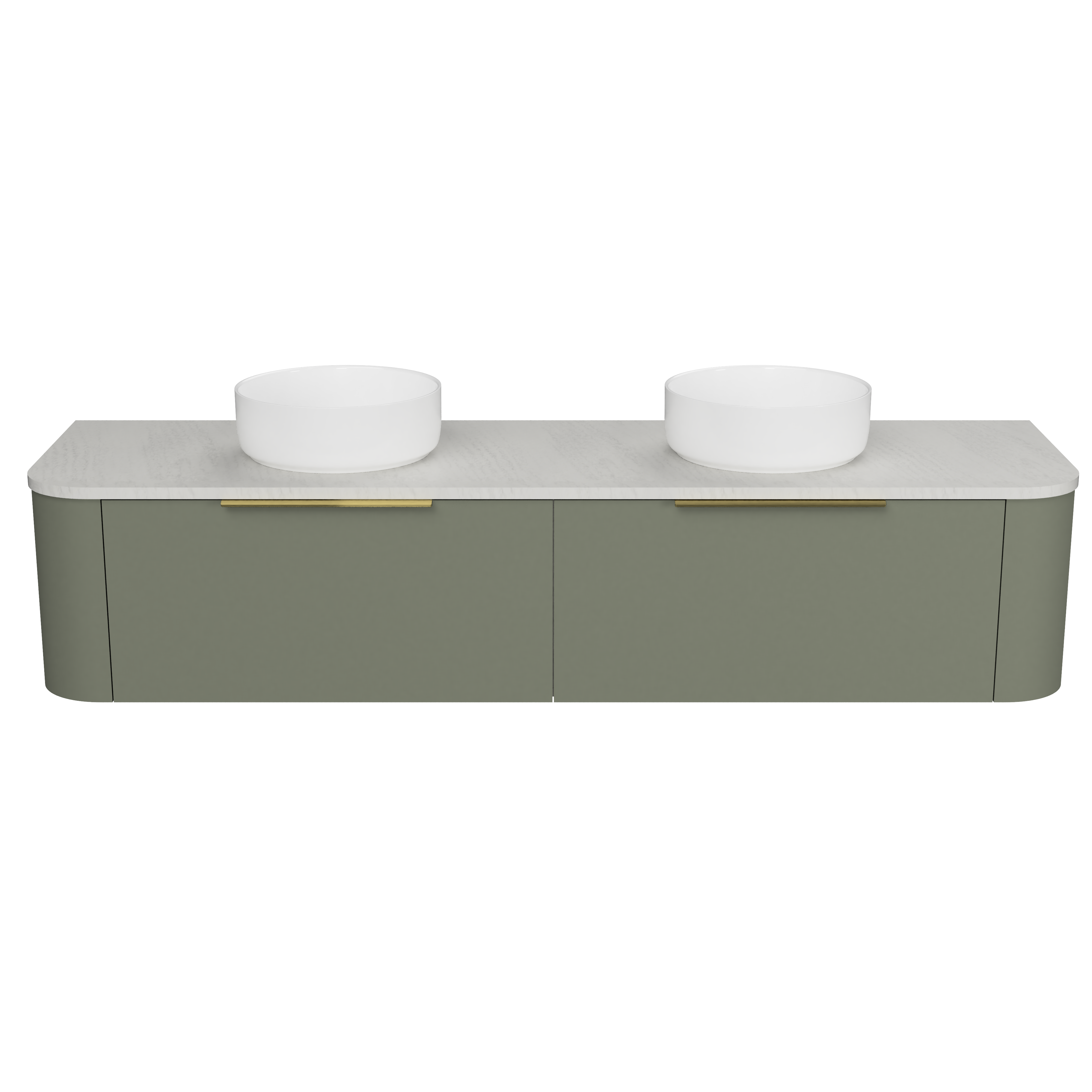 Timberline Santos Wall Hung Vanity 1800mm with Double Above Counter Bowls