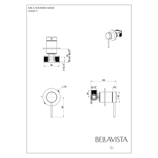 Bella Vista Mica Shower Mixer - Chrome