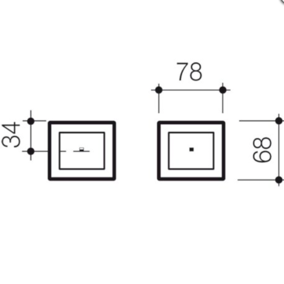 Caroma Invisi II 237023C Chrome Rectangle Dual Flush Custom Button