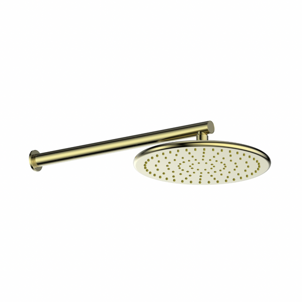 Greens Rocco Overhead Wall Shower - Brushed Brass