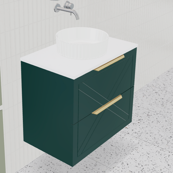 Timberline 750mm Wall Hung Sutherland Vanity, Emerald Green - ONE ONLY