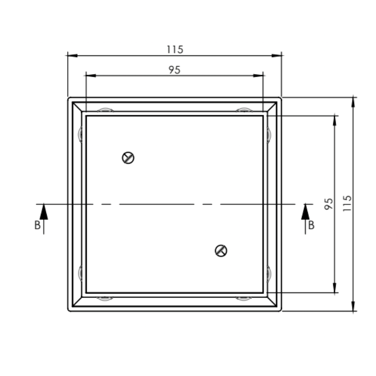 Bounty Brass Bermuda Square 80mm Tile Insert Grate Brushed Nickel