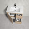 THEBE 750mm Wall Hung Vanity with Slim Ceramic Top, Soft Oak