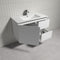 THEBE 900mm Wall Hung Vanity with Slim Ceramic Top, White