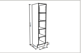 Modular Laundry 450mm Tall Cabinet - Open Shelves