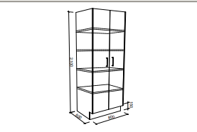 Modular Laundry 800mm Tall Cabinet - 2 Doors