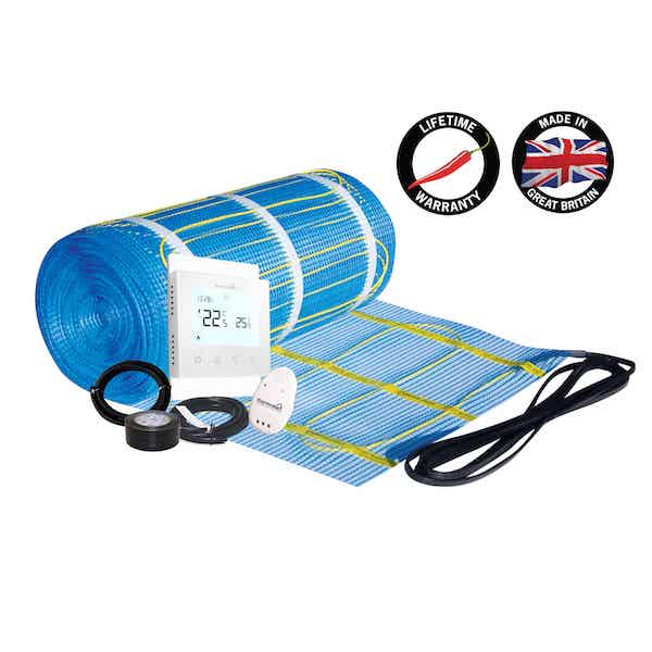 Thermonet 200W/m² Underfloor Heating - 200W Heating Mat & Standard White Controller Kit