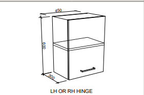 Modular Laundry 450mm Top Cabinet - 1 Door