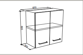 Modular Laundry 600mm Top Cabinet - 2 Doors