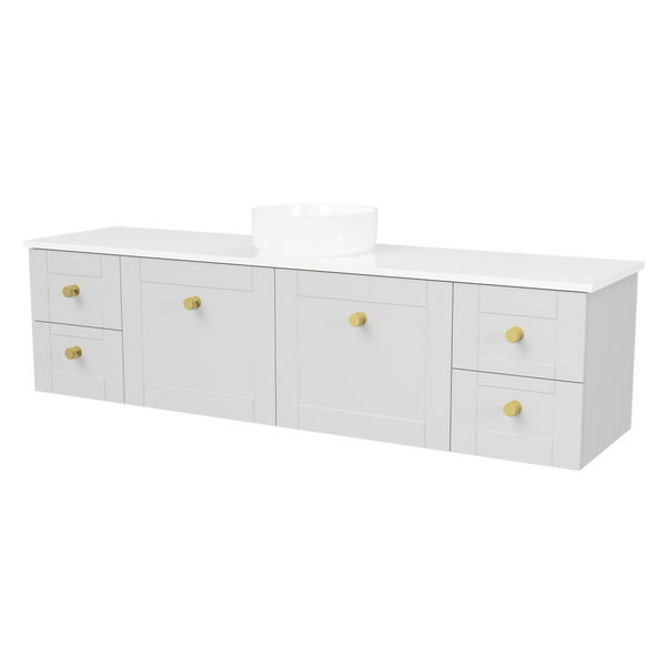 Timberline Victoria 1800mm Wall Hung Vanity, Single Bowl with Ceramic Basin