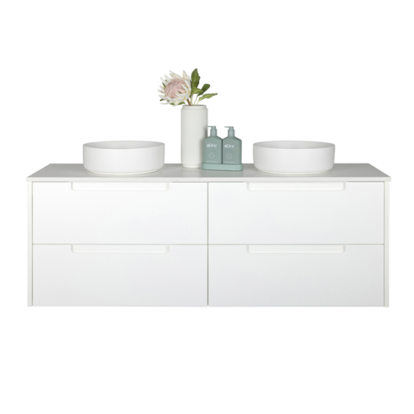 FABF Verona 1500mm Wall Hung Matte White Vanity, Add Top + Basin/s