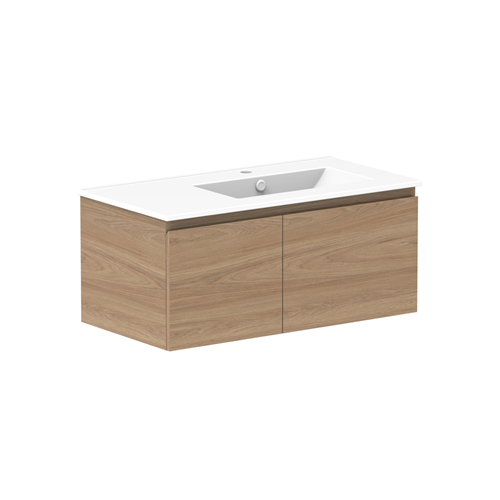 Glacier Lite Ceramic Slim Vanity 900mm, Bowl Options