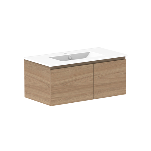 Glacier Lite Ceramic Slim Vanity 900mm, Bowl Options