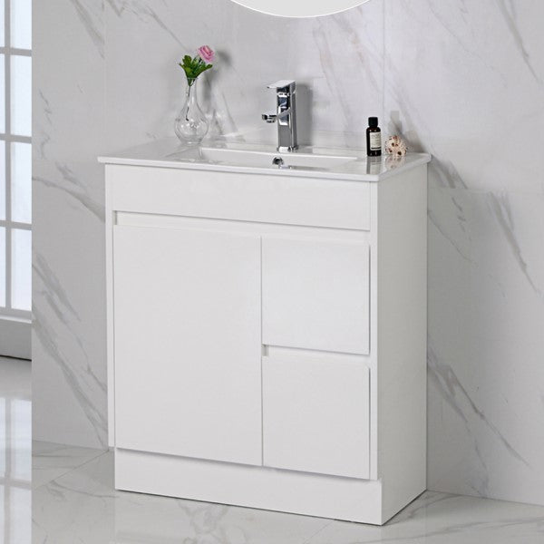 Aulic Maya Slim 750mm Vanity, White Gloss