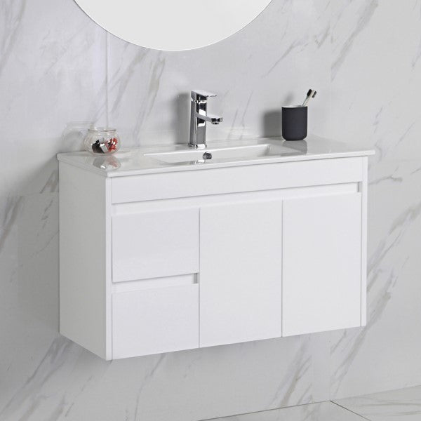 Aulic Maya Slim 900mm Vanity, White Gloss