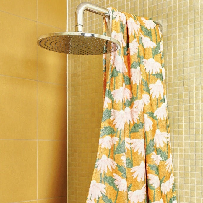 Bath Towels & Washcloths Daisy Bunch Mustard Printed Terry Bath Towel