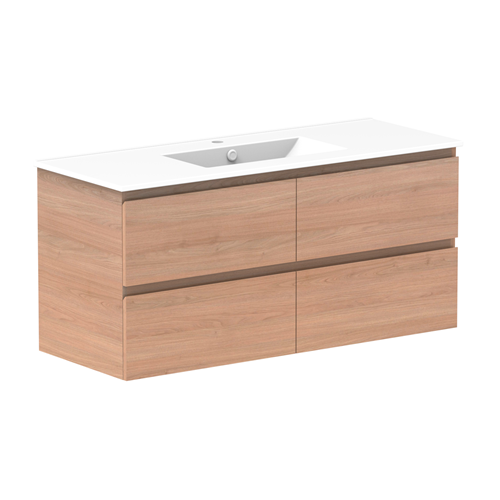 Glacier Lite Ceramic All-Drawer Twin Vanity, 1200mm - Bowl Options