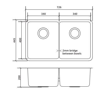 Kubic Blade 726 Double Bowl Sink