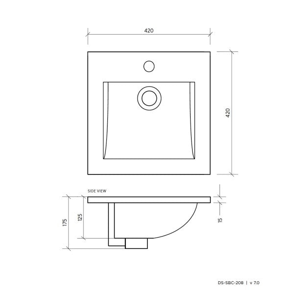 Seima Chios 415 Inset Basin, White Gloss OVERSTOCKS